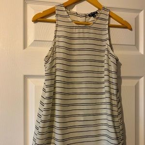 Who What Wear black white striped shell tank small